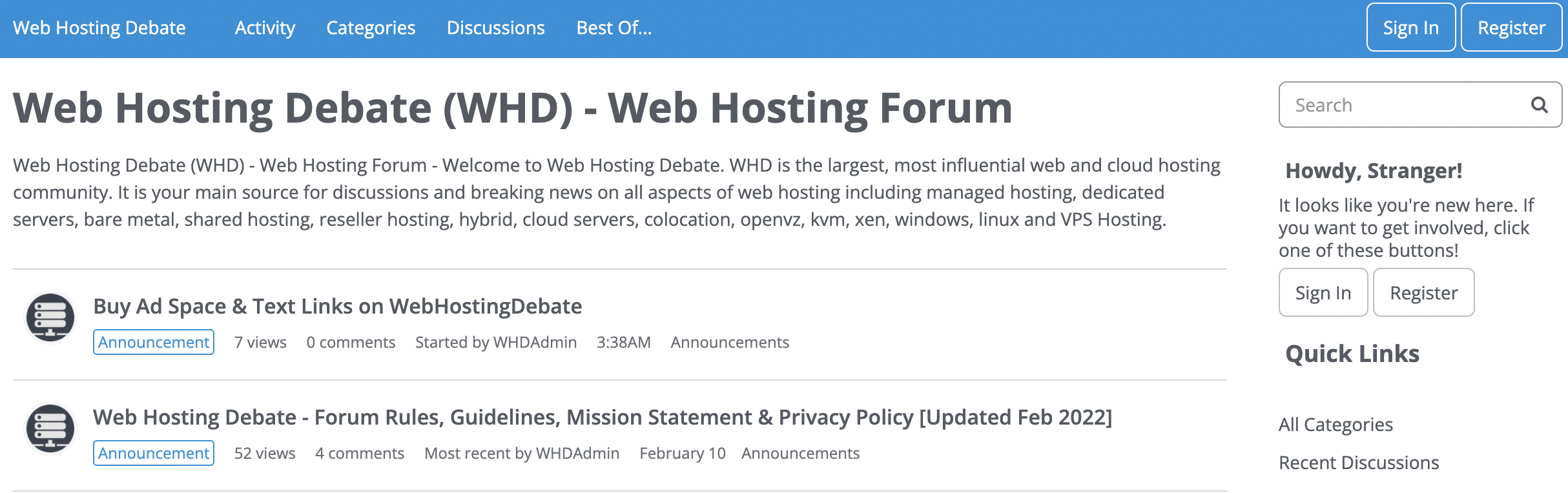 Web Hosting Debate – Top 10 Web Hosting Forums – HostNamaste