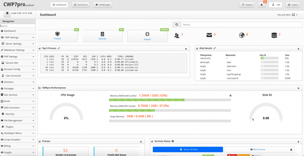 CentOS Web Panel - Top 10 Free Open Source Web Hosting Control Panels - HostNamaste