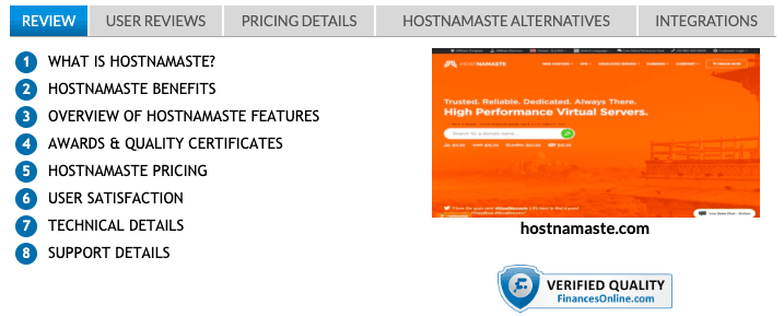 HostNamaste has Awarded Two 2019 Rising Star and Premium Usability Awards at FinancesOnline.com