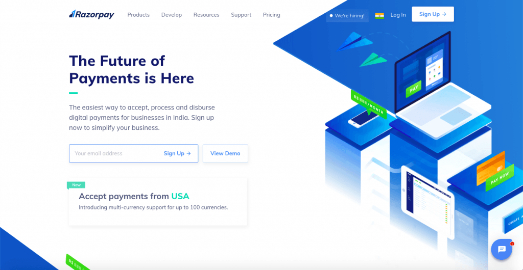 Top 10 Payment Gateways for Hosting Providers - Who is the Best For Your Business? 9 Razorpay - Top 10 Payment Gateways for Hosting Providers - HostNamaste
