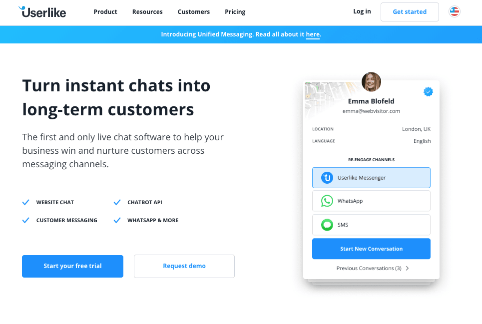 Userlike - Top 10 Free Live Chat Softwares for Hosting Providers - HostNamaste Userlike - Top 10 Free Live Chat Softwares for Hosting Providers - HostNamaste