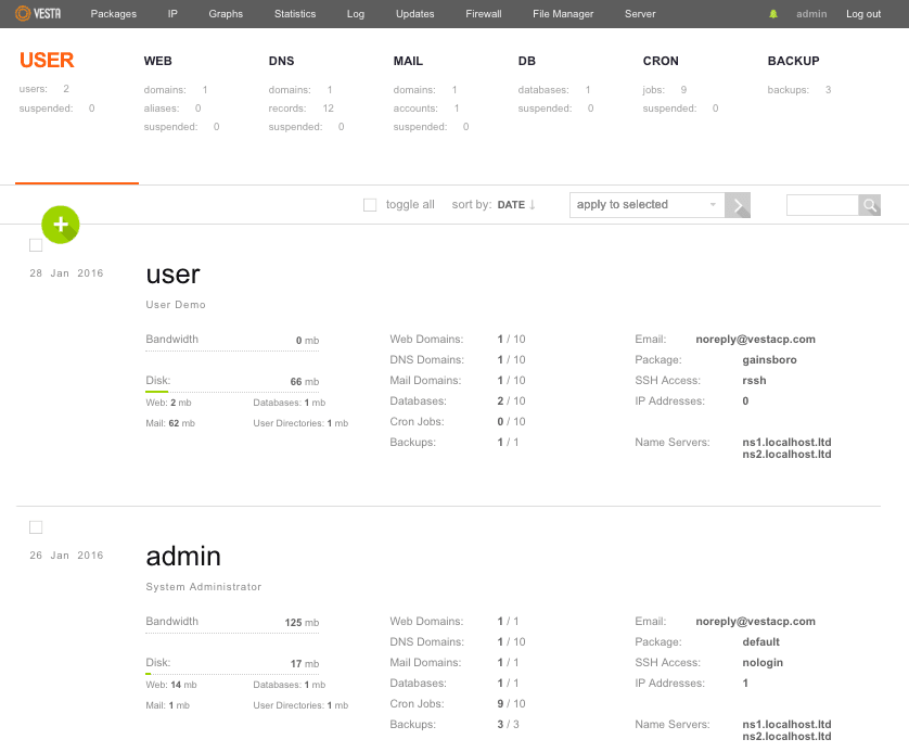 Top 10 Free Open Source Web Hosting Control Panels - Ultimate Comparison 12 VestaCP - Top 10 Free Open Source Web Hosting Control Panels - HostNamaste
