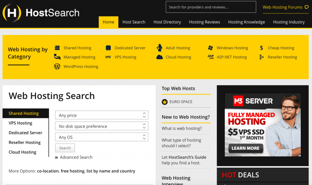 Top 10 Web Hosting Review Sites - Hosting Review Directories 7 HostSearch - Top 10 Web Hosting Review Sites - HostNamaste