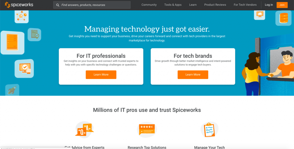 Spiceworks - Top 10 Free Open Source HelpDesks and Ticketing Softwares - HostNamaste