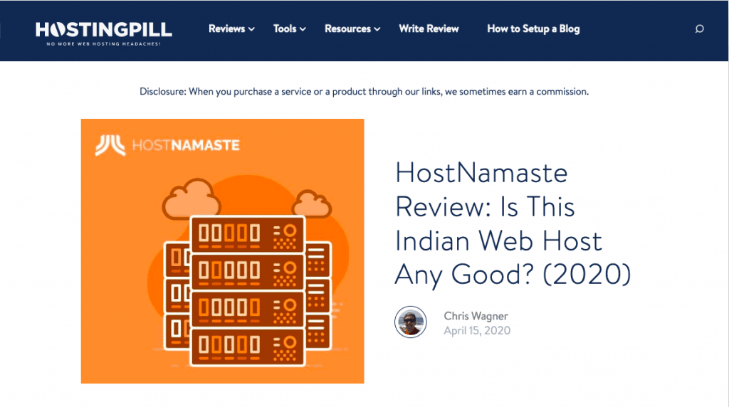 HostNamaste Featured On hostingpill.com - Is This Indian Web Host Any Good? - HostNamaste