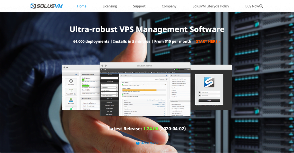 SolusVM - Top 10 Server Virtualization VPS Management Softwares and Control Panels - HostNamaste