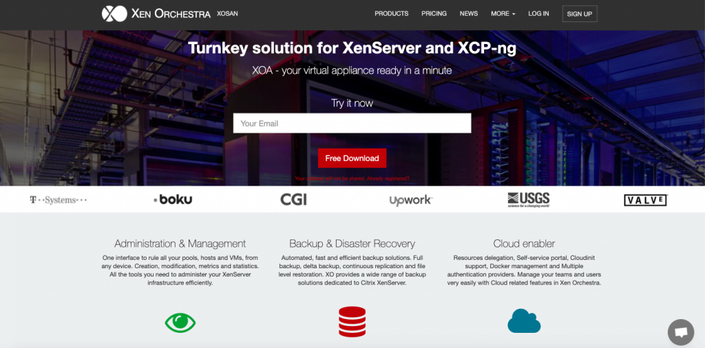 Xen Orchestra - Top 10 Server Virtualization VPS Management Softwares and Control Panels