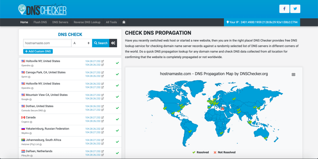 DNSChecker – Top 10 DNS Monitoring Tools Checker LookUp and Propagation Tools – HostNamaste