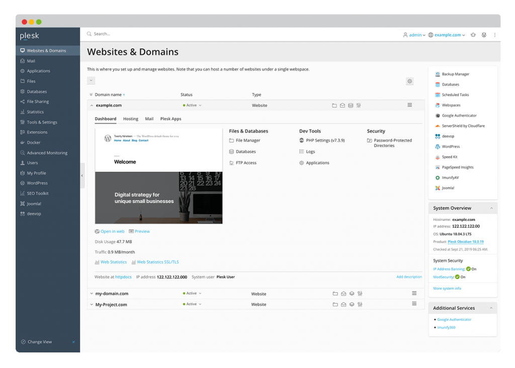 Top 5 Paid Web Hosting Control Panels to Manage VPS and Dedicated Servers 7 Plesk - Top 5 Paid Web Hosting Control Panels to Manage VPS and Dedicated Servers - HostNamaste