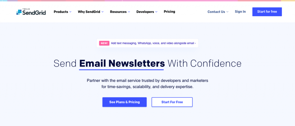 SendGrid - Top 10 Best Transactional Email Service To Take Your Customer Engagement to the Next Level – SMTP Transactional Email Services Compared - HostNamaste