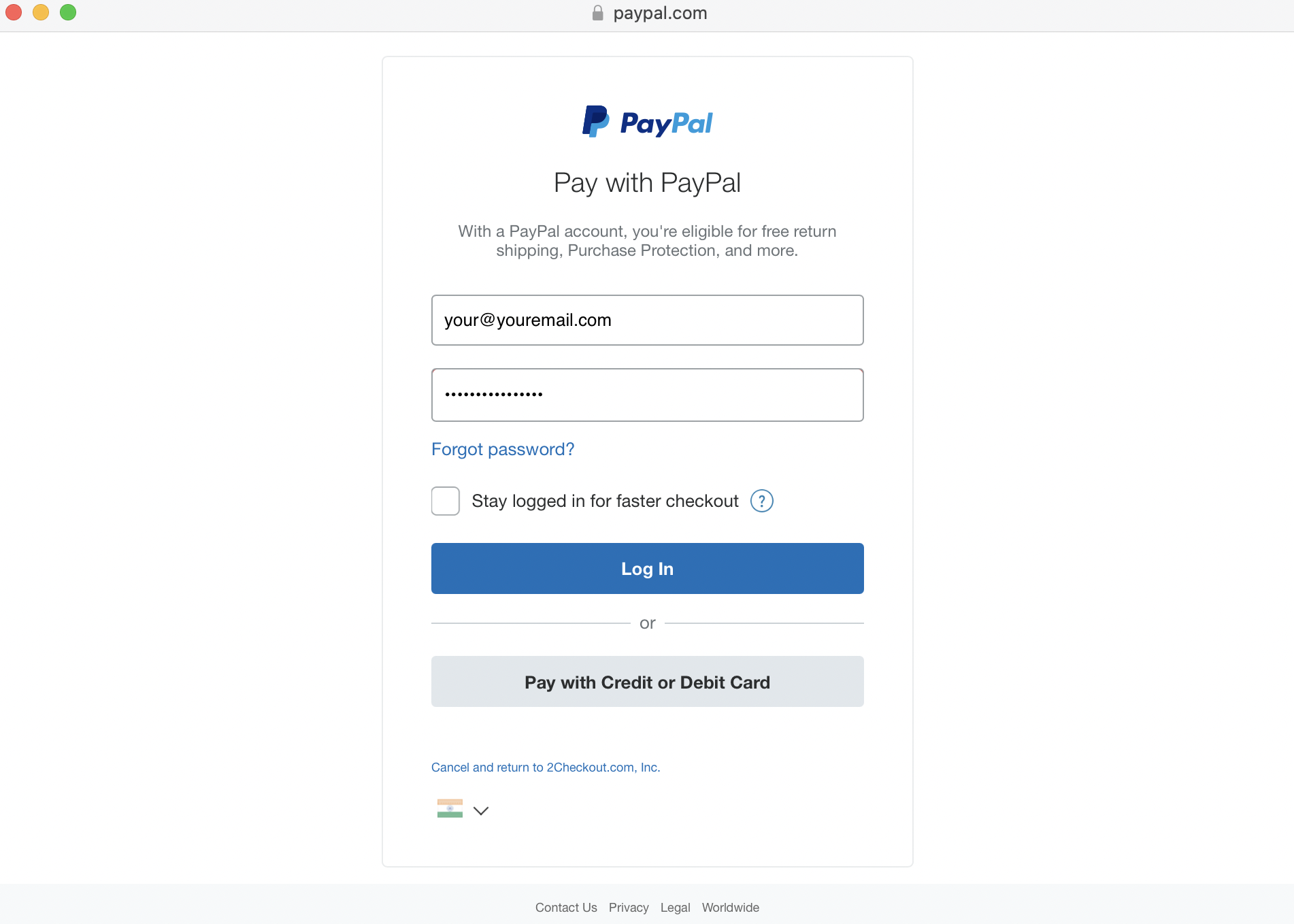 Accettazione del pagamento con carta di credito tramite PayPal usando 2CheckOut - HostNamaste