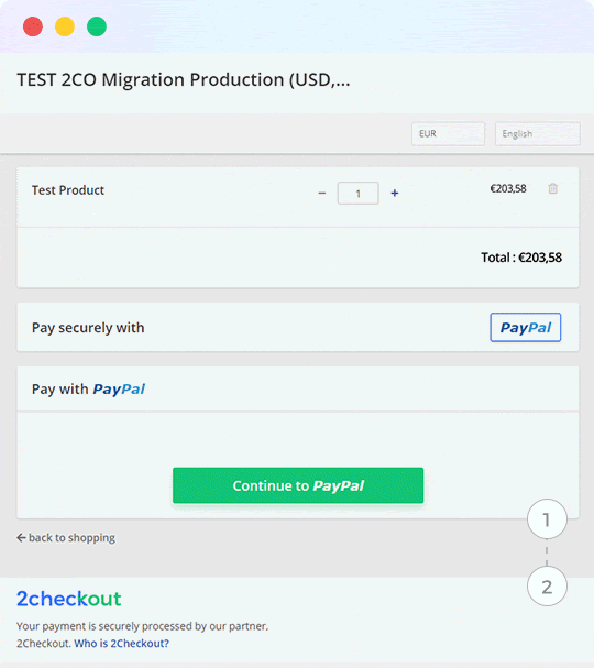 Acceptation des paiements par carte de crédit via PayPal en utilisant 2CheckOut -HostNamaste