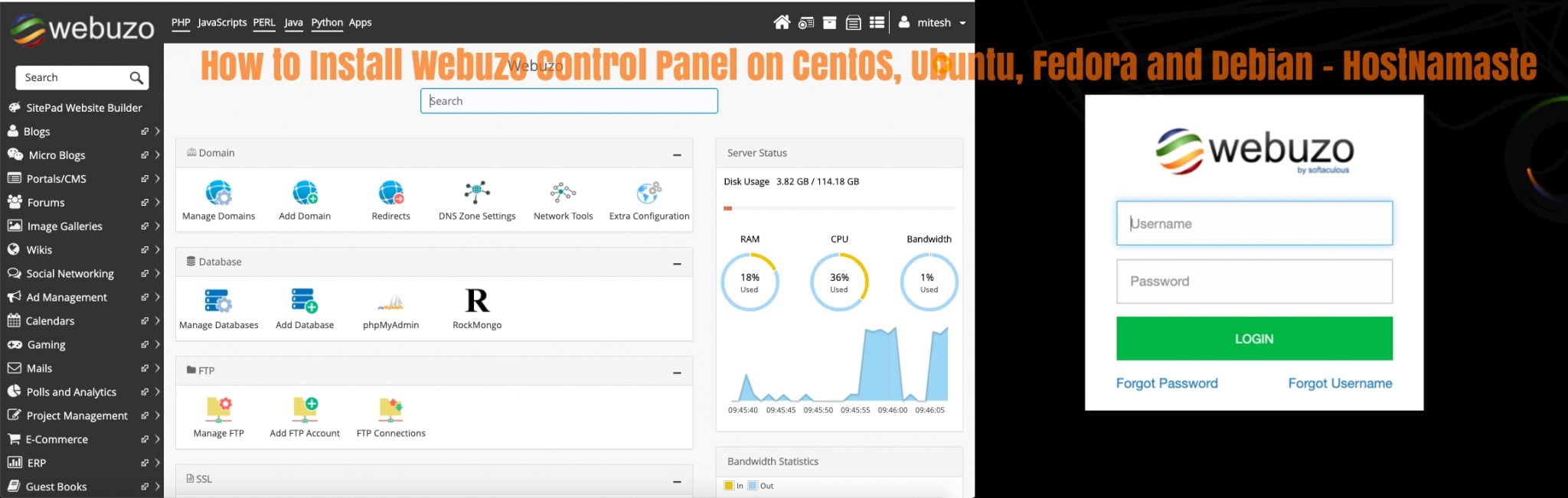 How to Install Webuzo Control Panel on CentOS, Ubuntu and other Linux Distributions – HostNamaste
