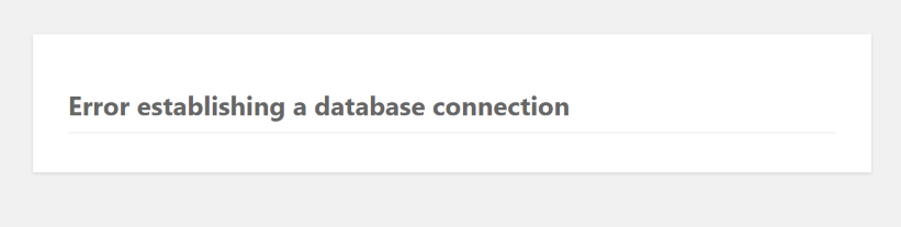 Database errors – Error establishing a database connection – HostNamaste