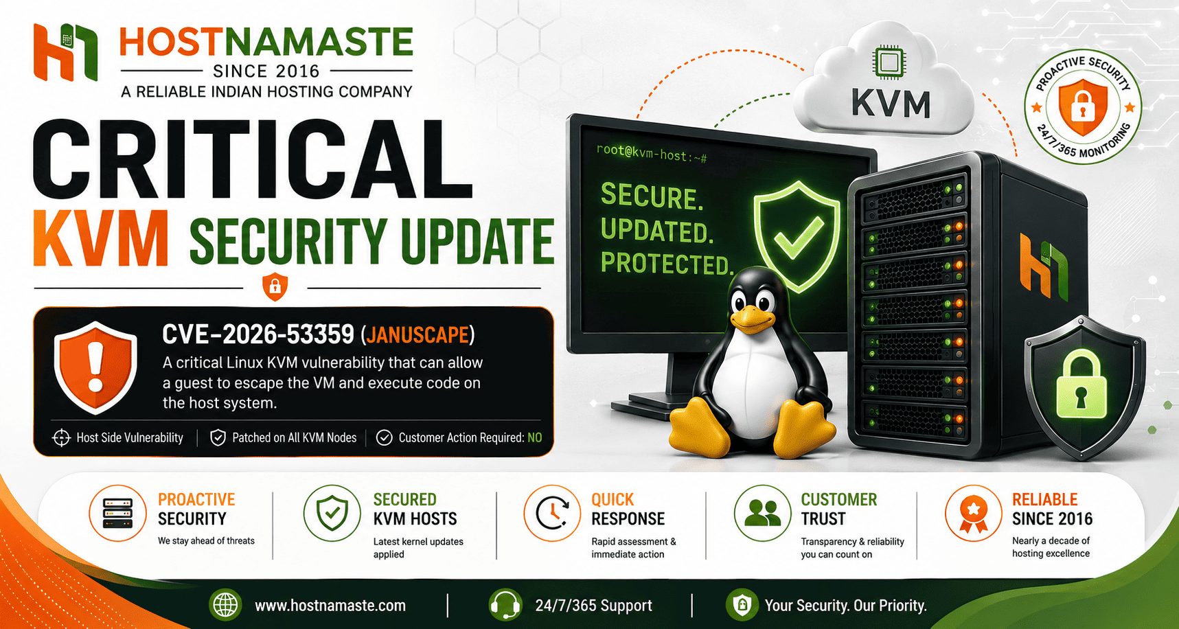 CVE-2026-53359 Januscape: Critical KVM Update by HostNamaste
